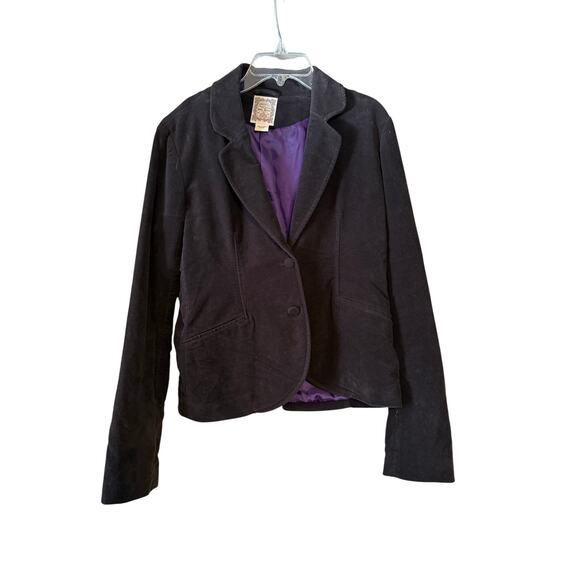 Ralph Lauren Polo Vintage 80s Black Velvet Two Button Jacket Women's Size M - Picture 1 of 8